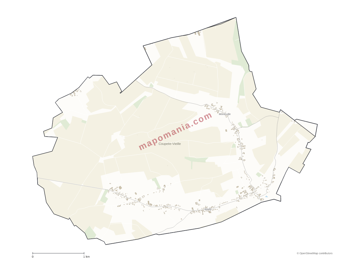 Carte de Coupelle-Vieille à personnaliser