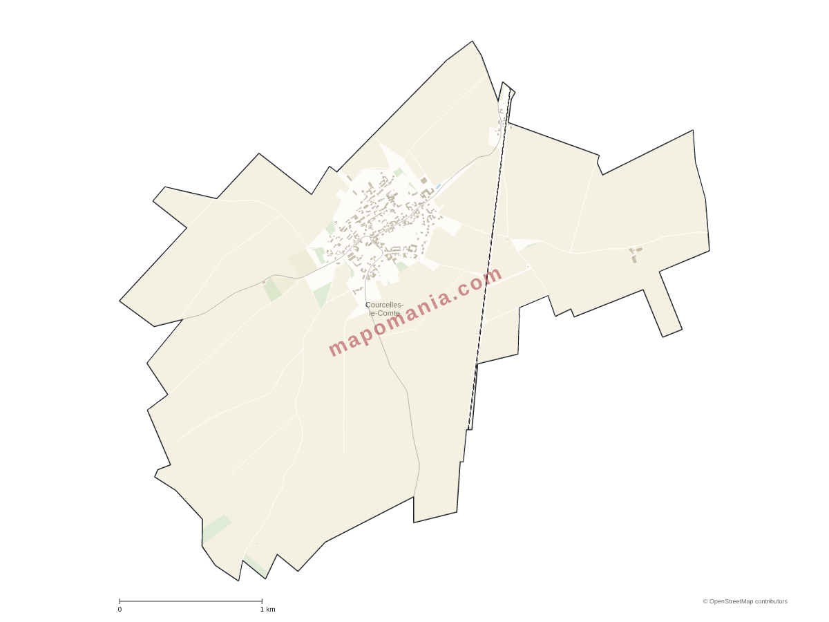 Carte de Courcelles-le-Comte à personnaliser