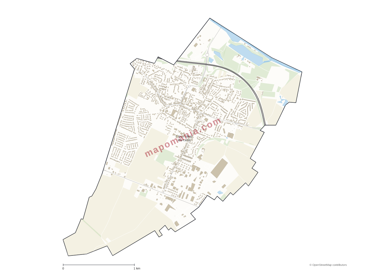 Carte de Courcelles-lès-Lens à personnaliser
