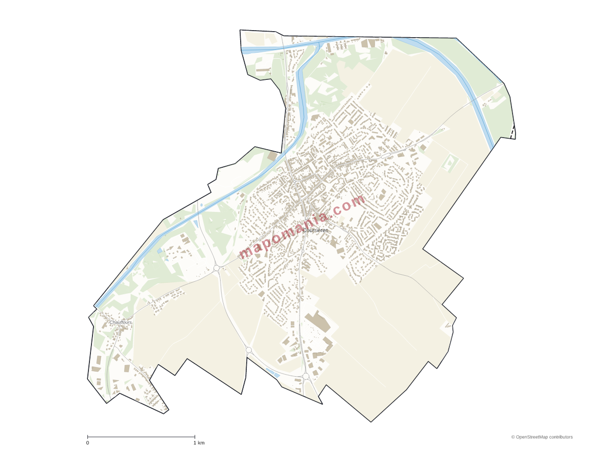 Carte de Courrières à personnaliser