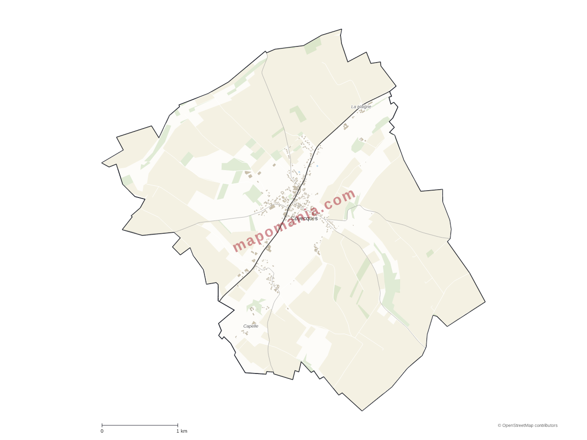 Carte de Coyecques à personnaliser