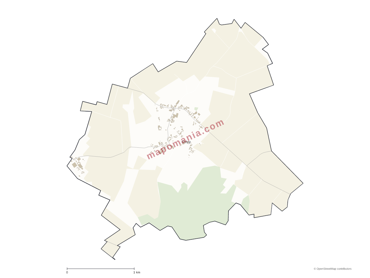 Carte de Crépy à personnaliser