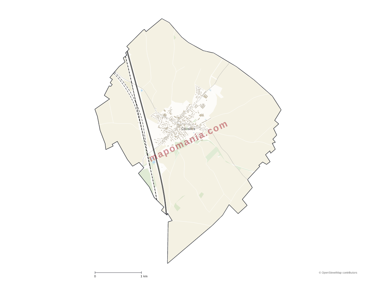 Carte de Croisilles à personnaliser