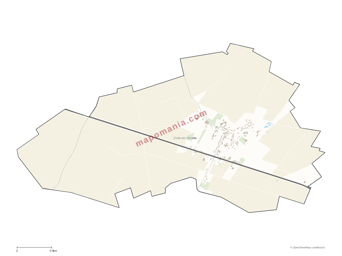 Carte de Croix-en-Ternois à personnaliser