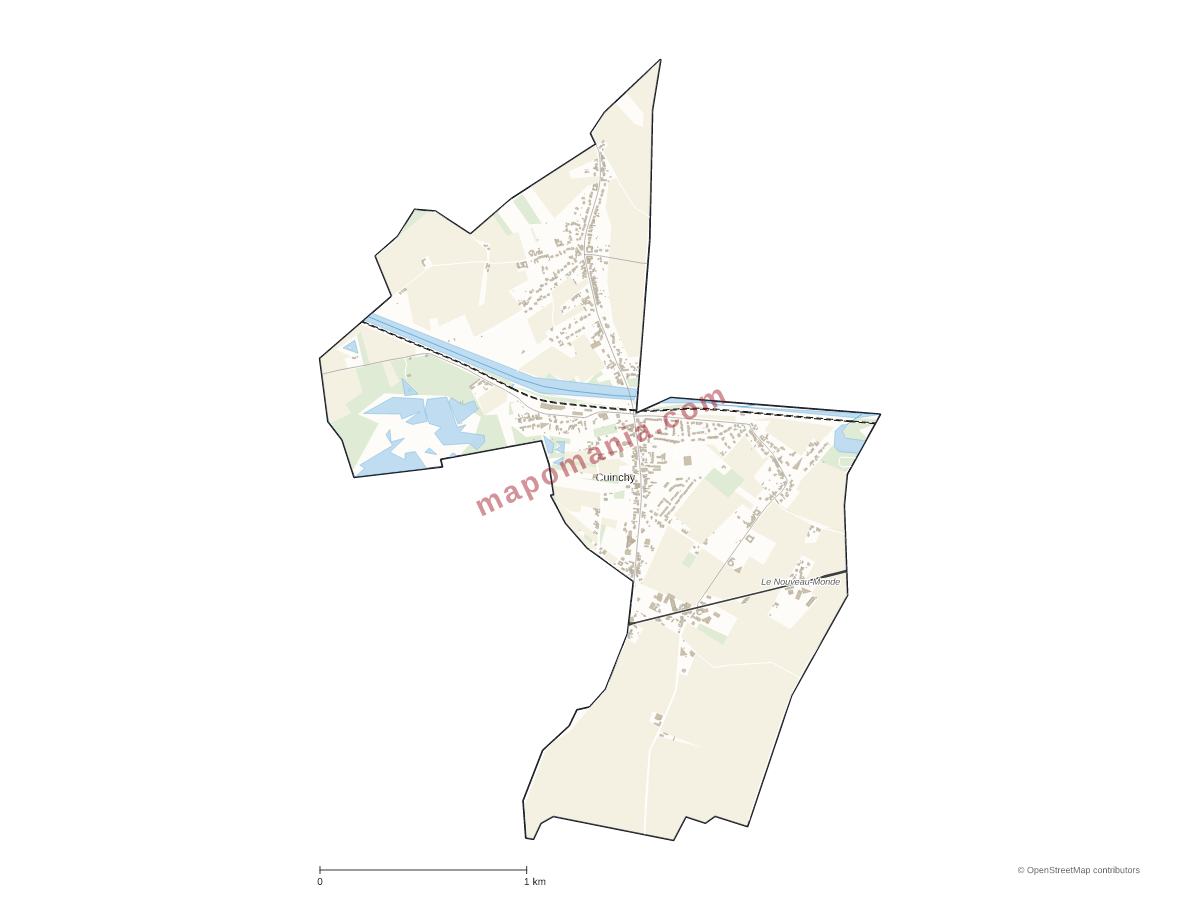 Carte de Cuinchy à personnaliser