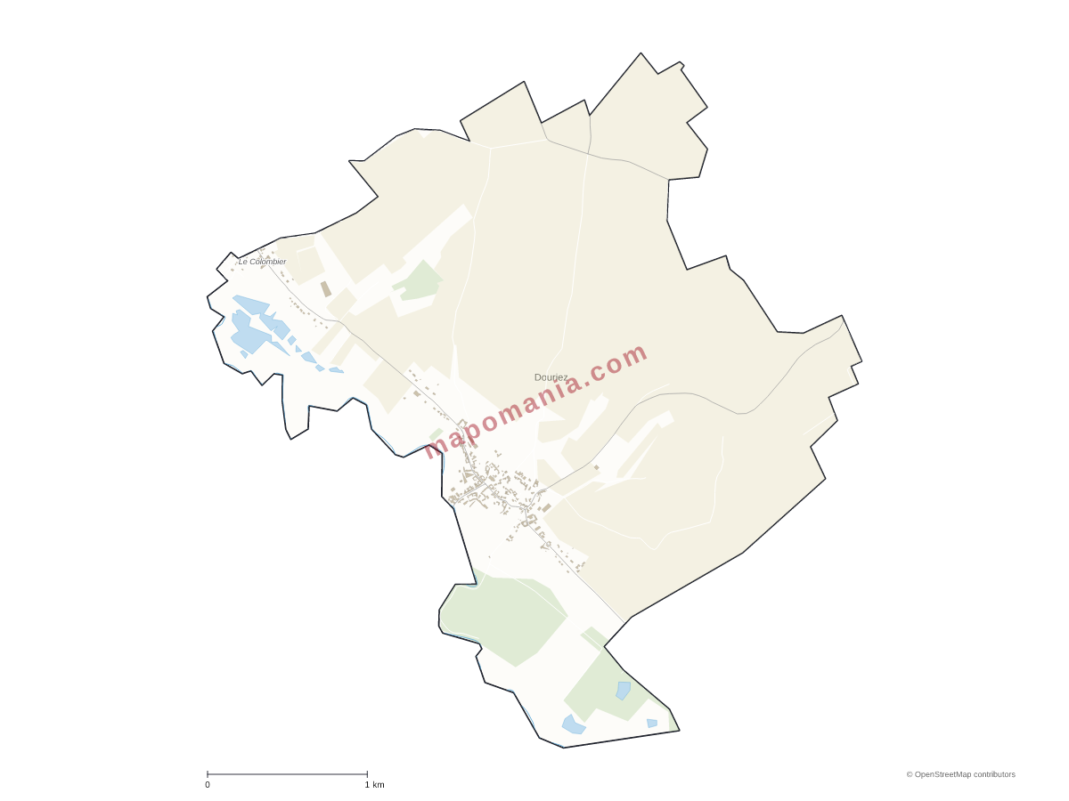 Carte de Douriez à personnaliser