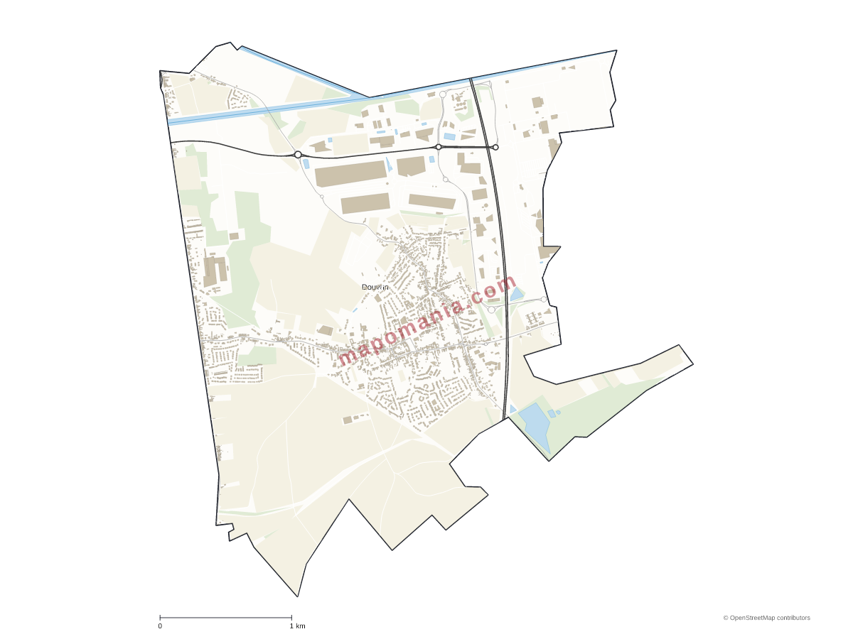 Carte de Douvrin à personnaliser