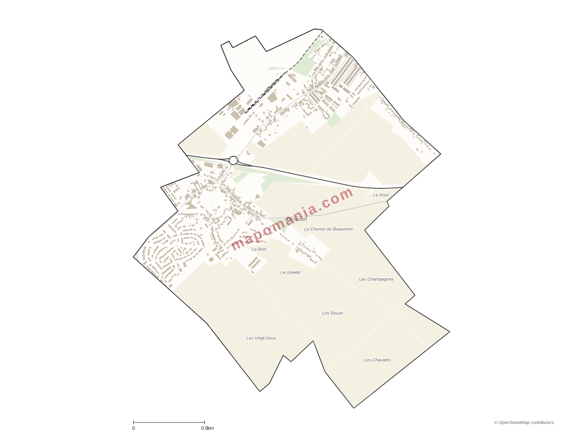Carte de Drocourt à personnaliser