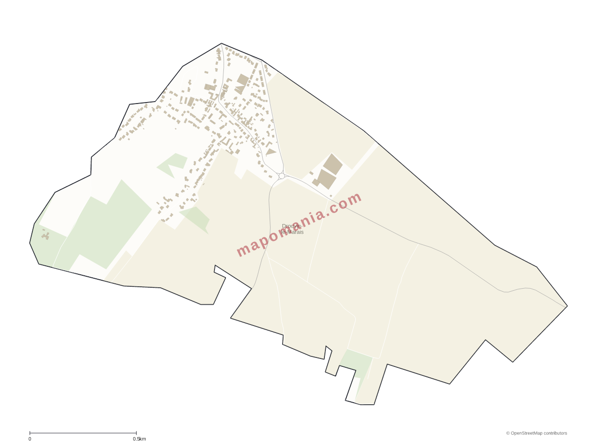Carte de Drouvin-le-Marais à personnaliser