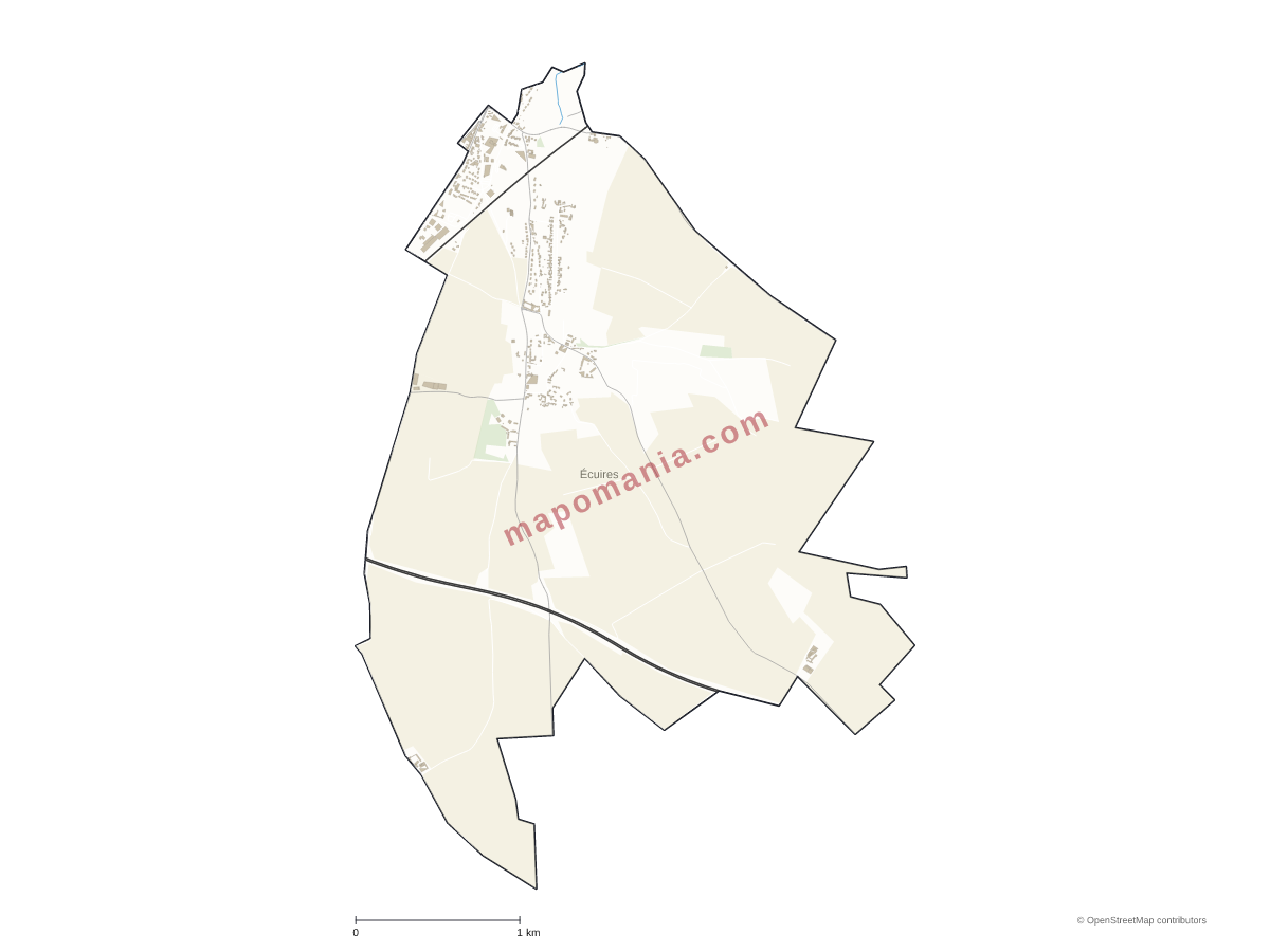 Carte de Écuires à personnaliser