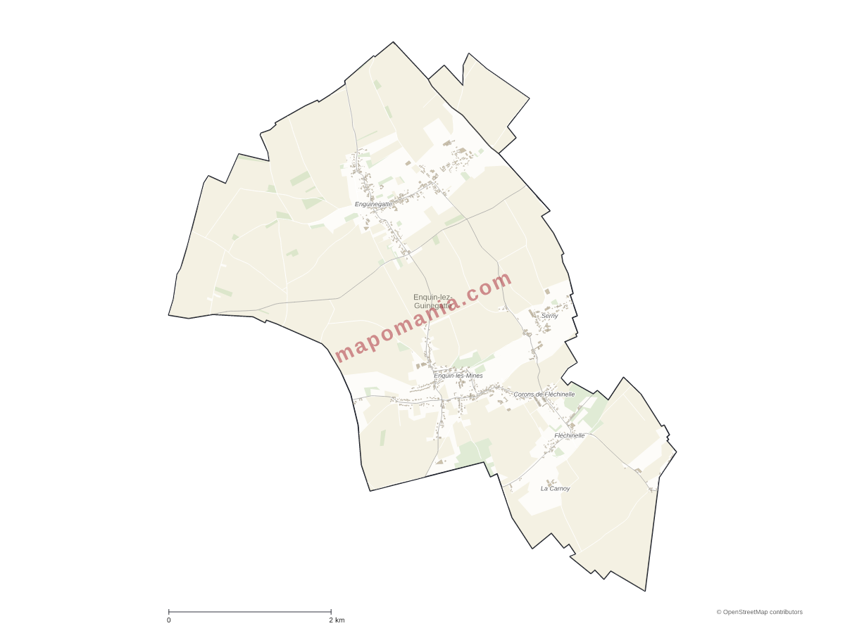 Carte de Enquin-lez-Guinegatte à personnaliser