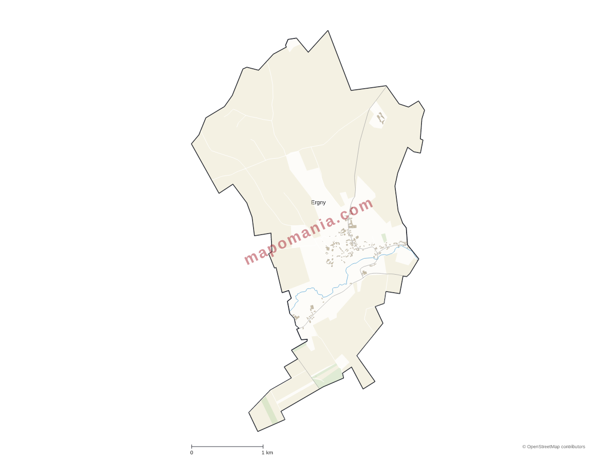 Carte de Ergny à personnaliser