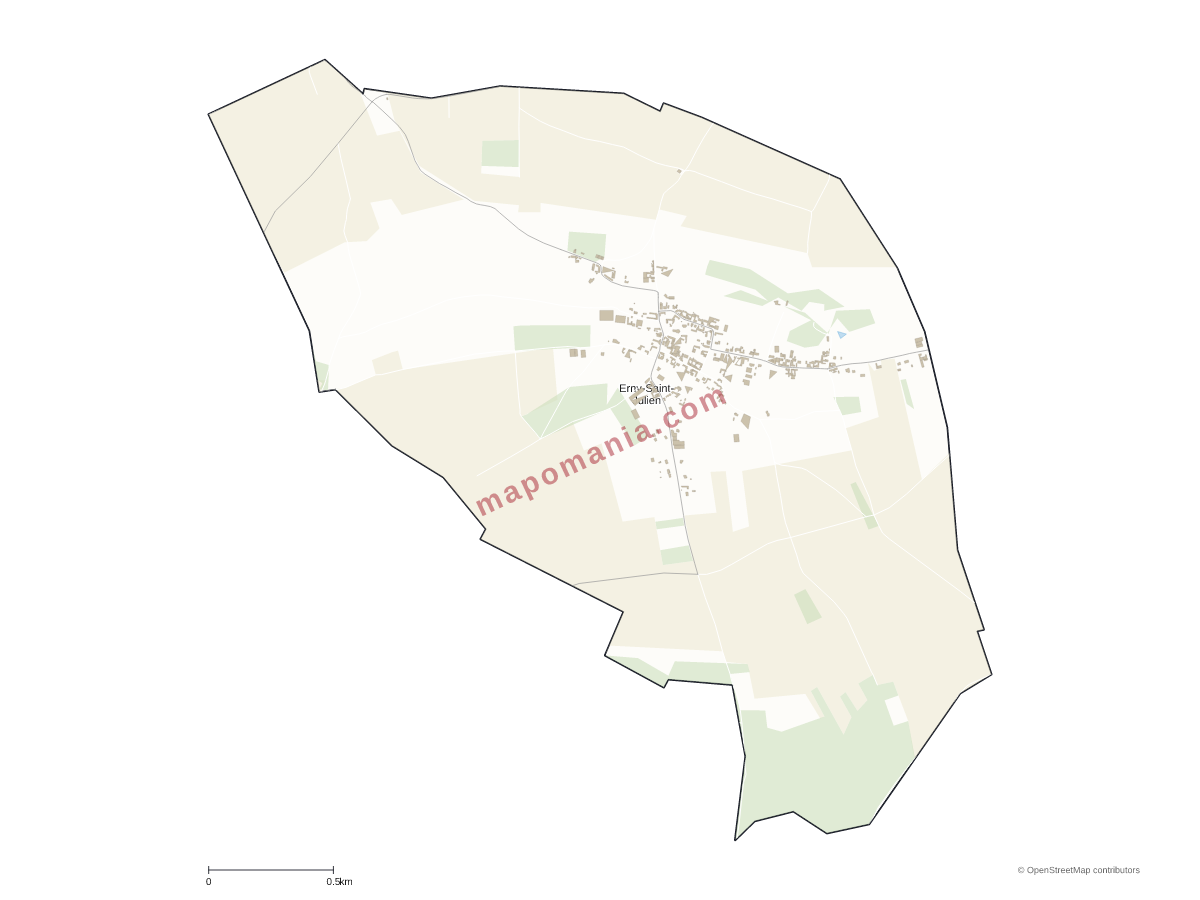 Carte de Erny-Saint-Julien à personnaliser