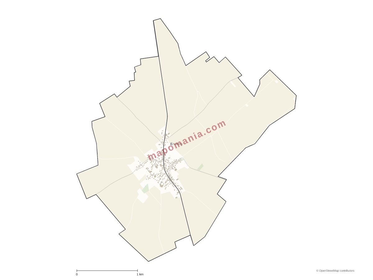 Carte de Ervillers à personnaliser