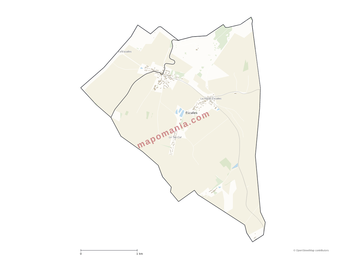 Carte de Escalles à personnaliser