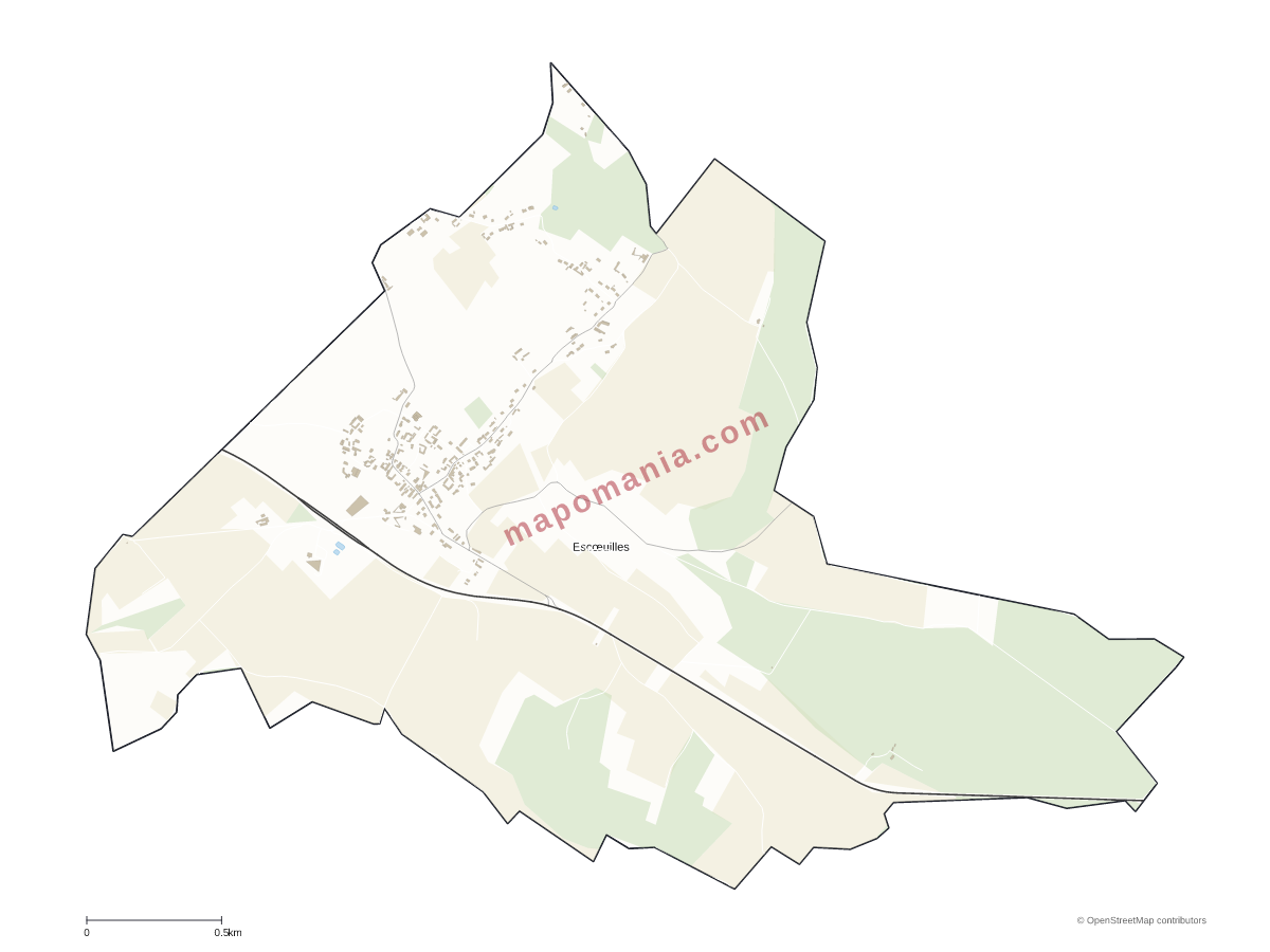 Carte de Escœuilles à personnaliser