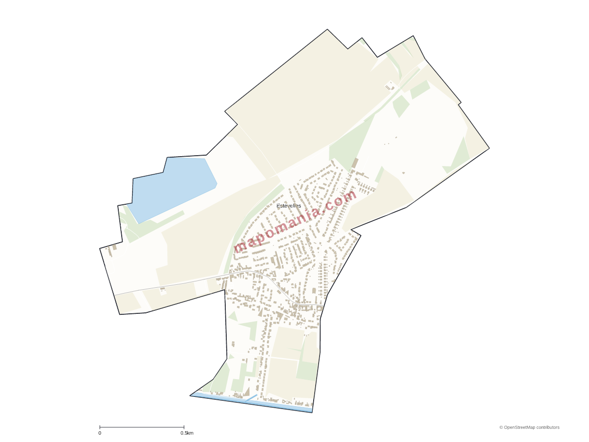 Carte de Estevelles à personnaliser