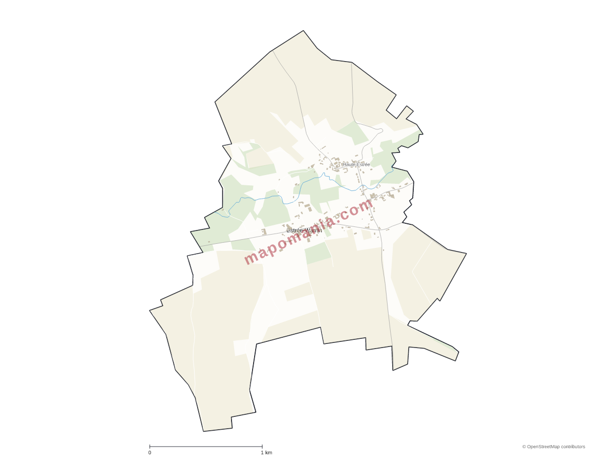 Carte de Estrée-Wamin à personnaliser