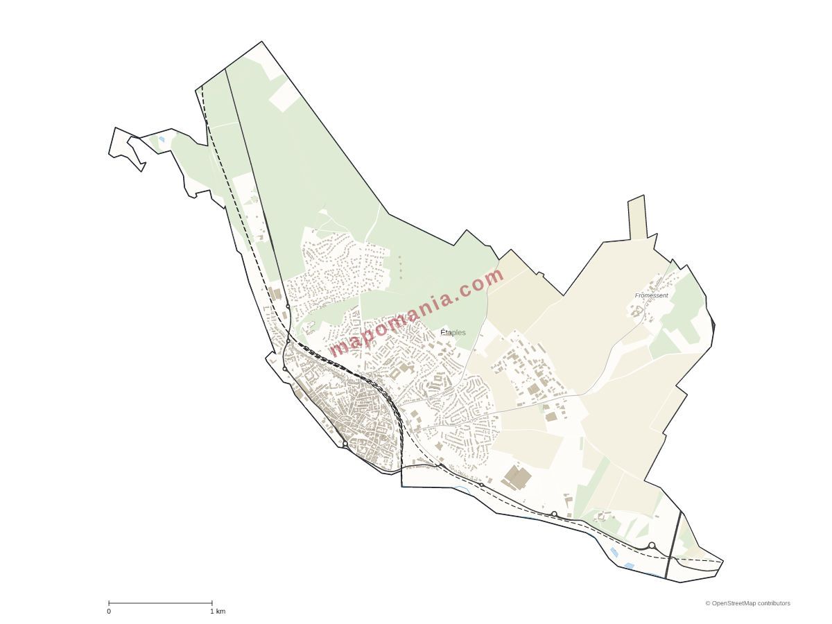 Carte de Étaples à personnaliser