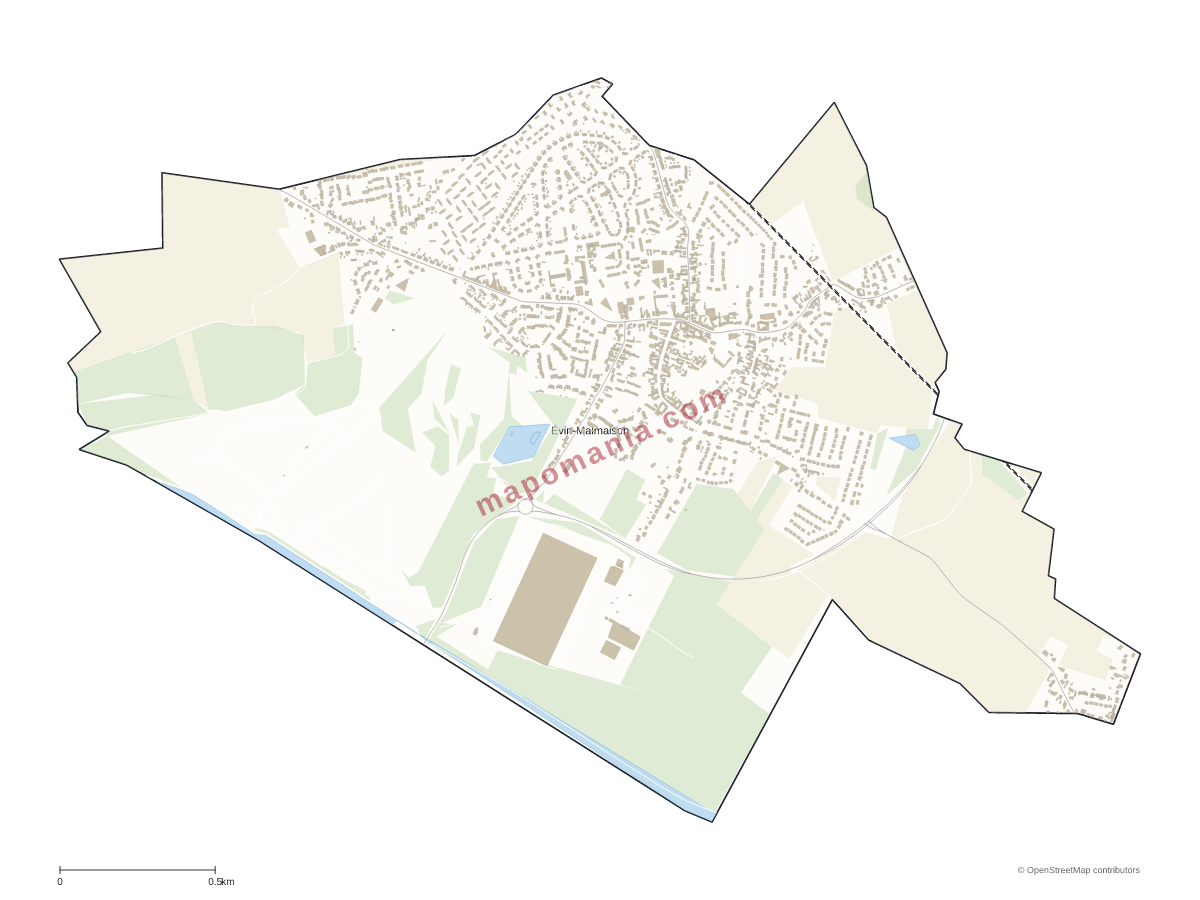 Carte de Évin-Malmaison à personnaliser