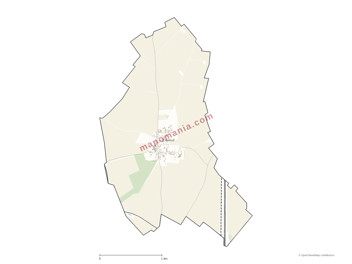 Carte de Favreuil à personnaliser