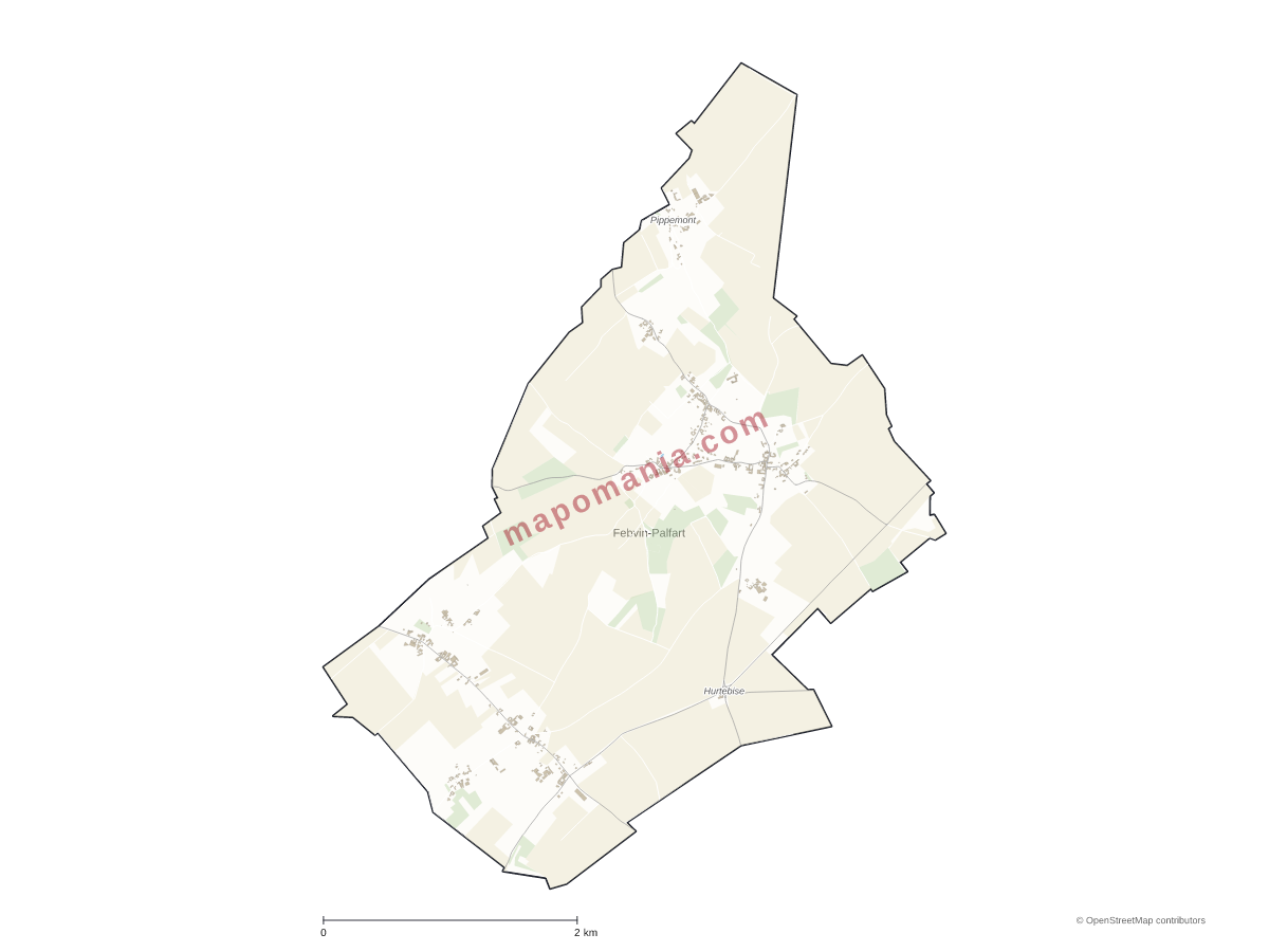 Carte de Febvin-Palfart à personnaliser