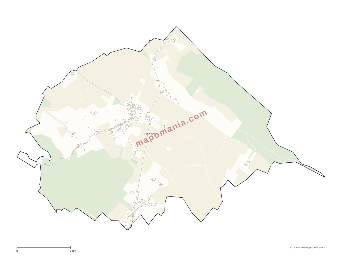 Carte de Fiennes à personnaliser