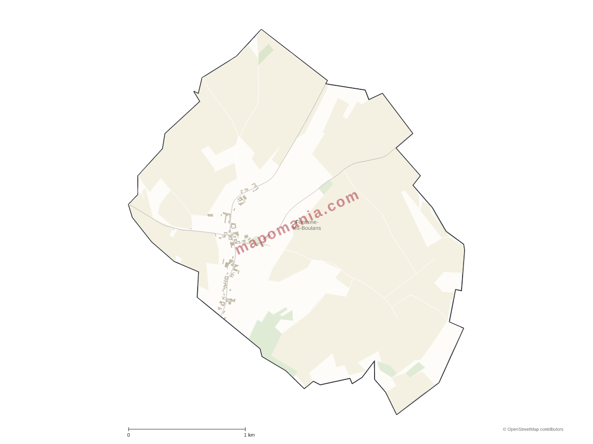 Carte de Fontaine-lès-Boulans à personnaliser