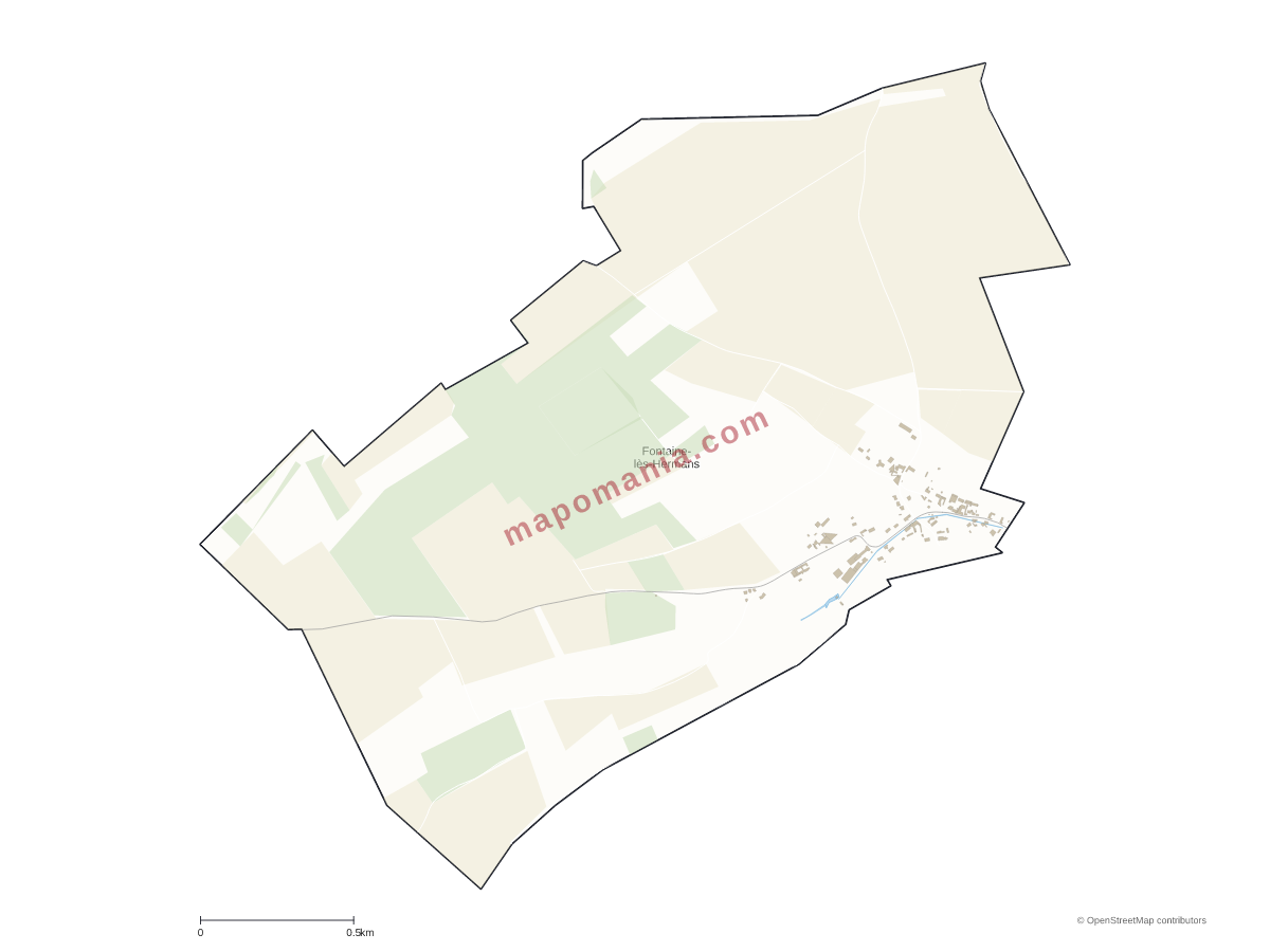 Carte de Fontaine-lès-Hermans à personnaliser