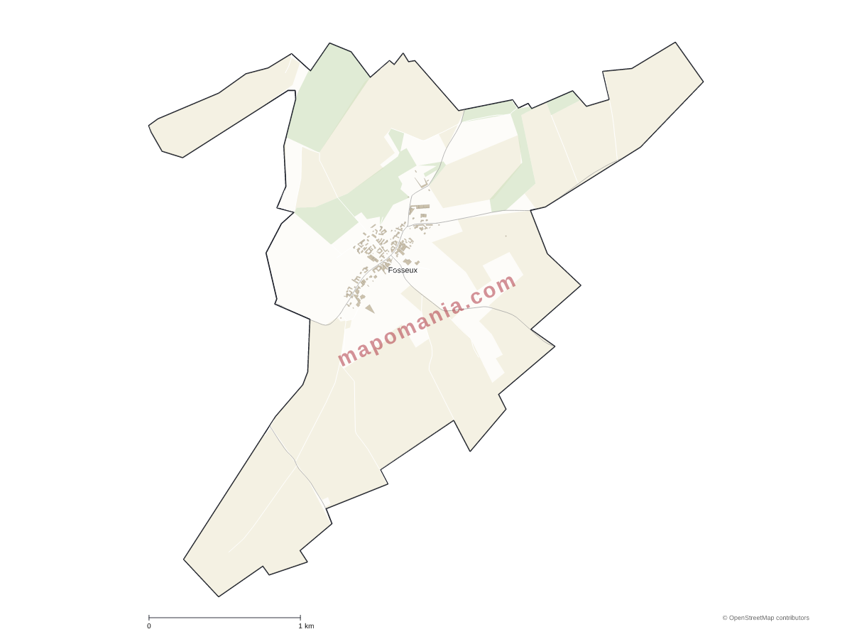 Carte de Fosseux à personnaliser