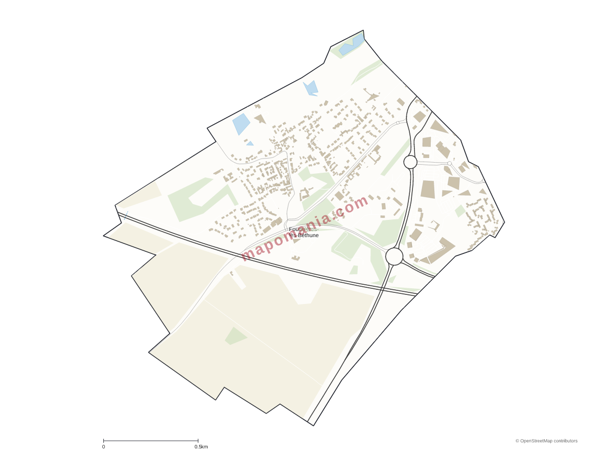 Carte de Fouquières-lès-Béthune à personnaliser