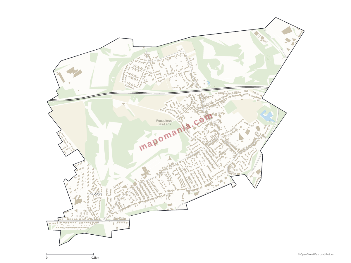 Carte de Fouquières-lès-Lens à personnaliser