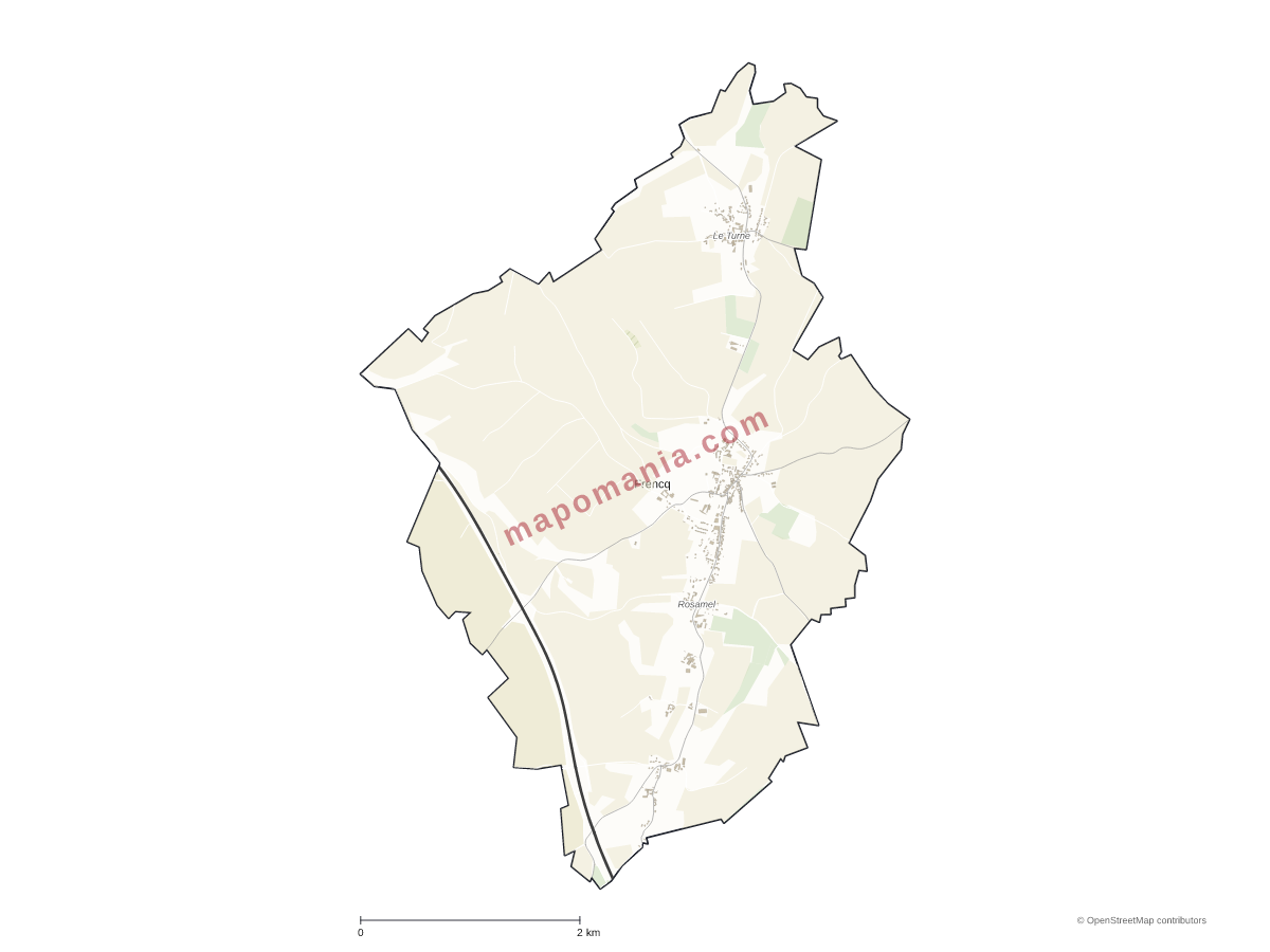 Carte de Frencq à personnaliser