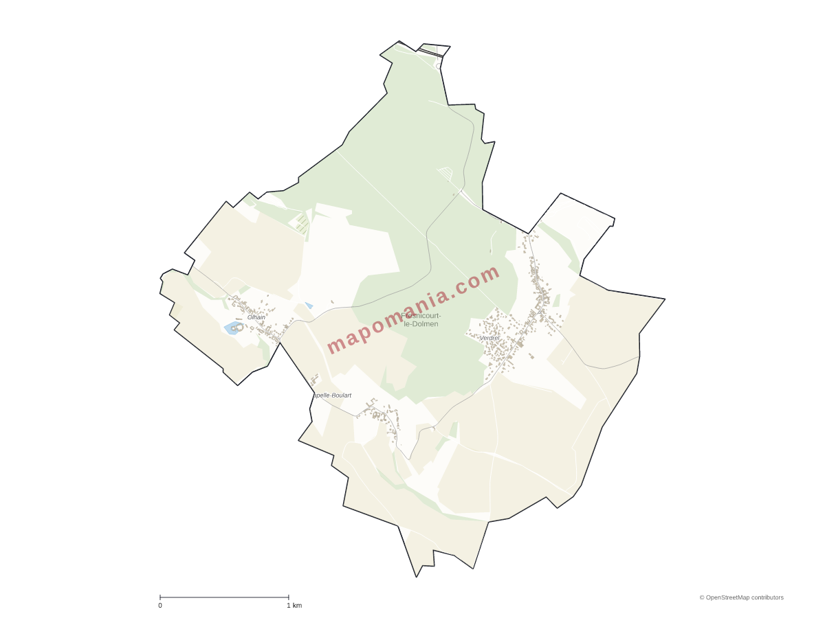 Carte de Fresnicourt-le-Dolmen à personnaliser