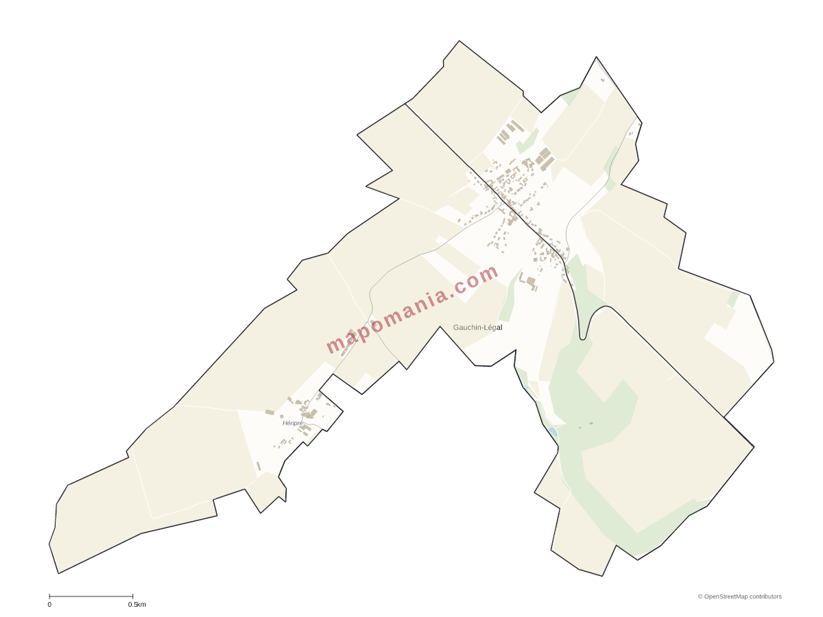 Carte de Gauchin-Légal à personnaliser