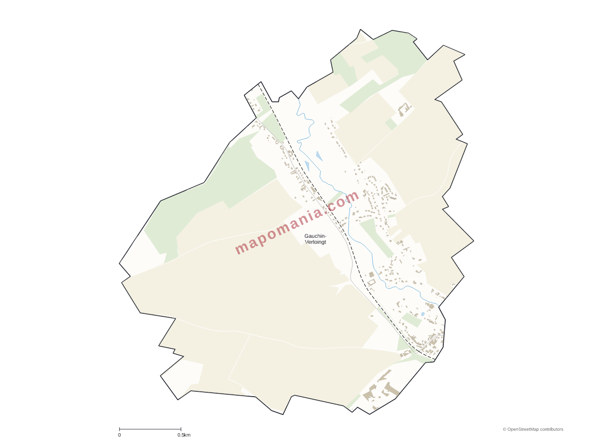 Carte de Gauchin-Verloingt à personnaliser