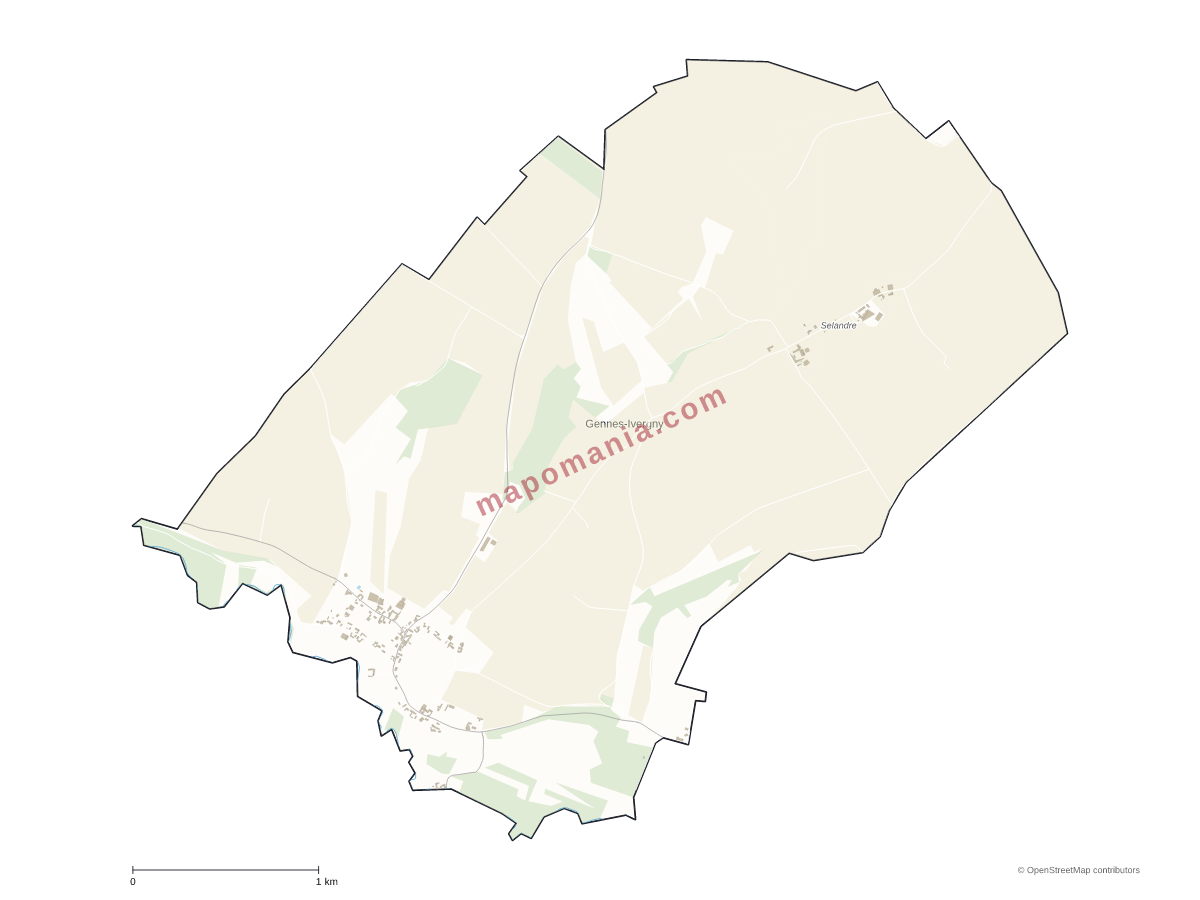Carte de Gennes-Ivergny à personnaliser