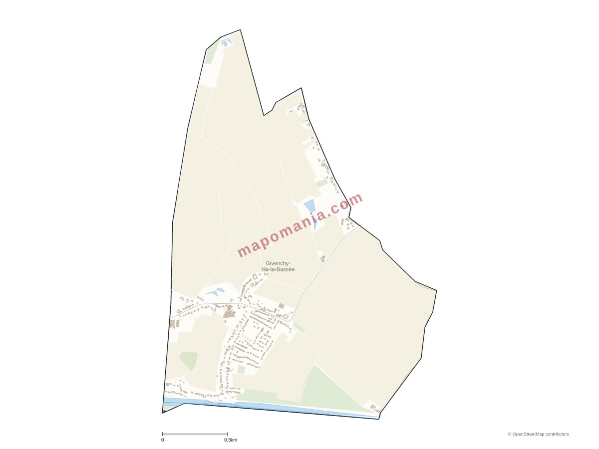 Carte de Givenchy-lès-la-Bassée à personnaliser