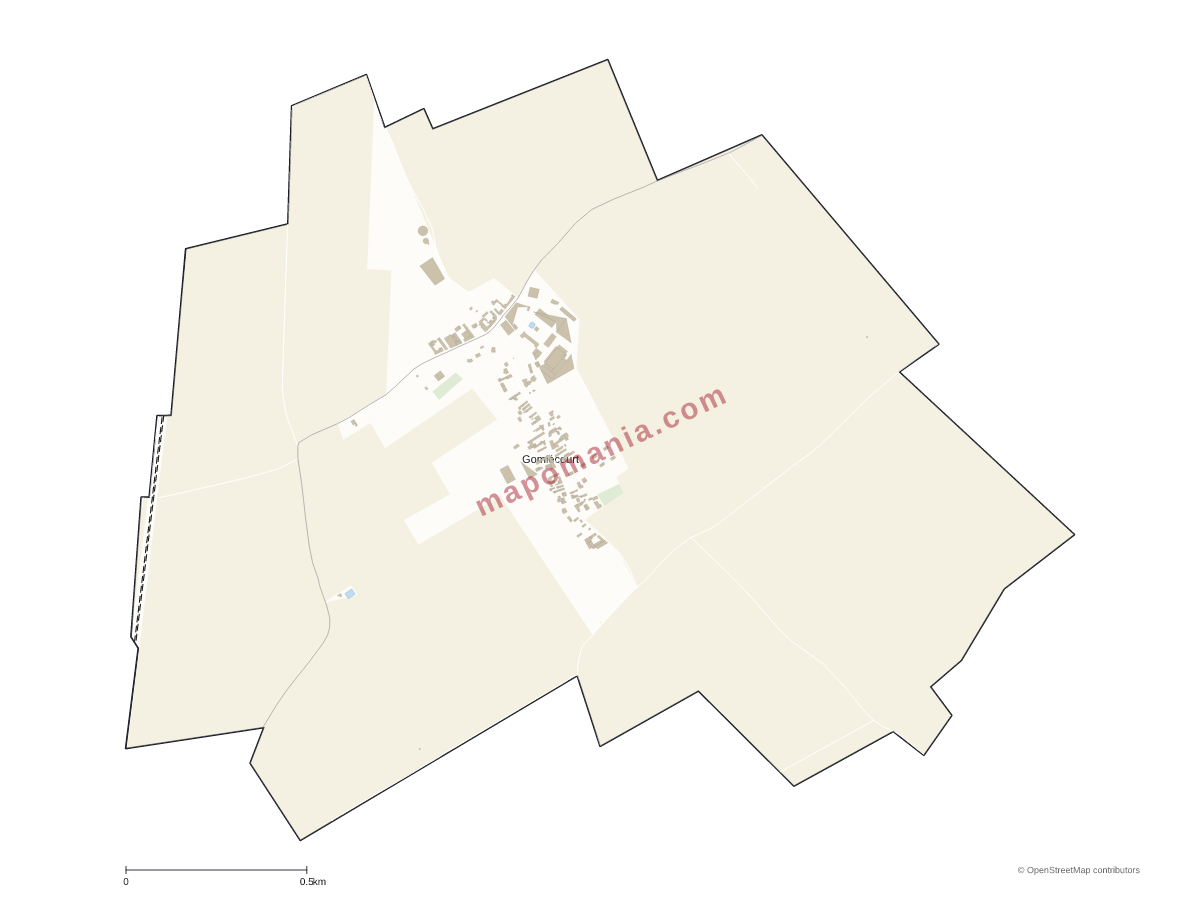 Carte de Gomiécourt à personnaliser