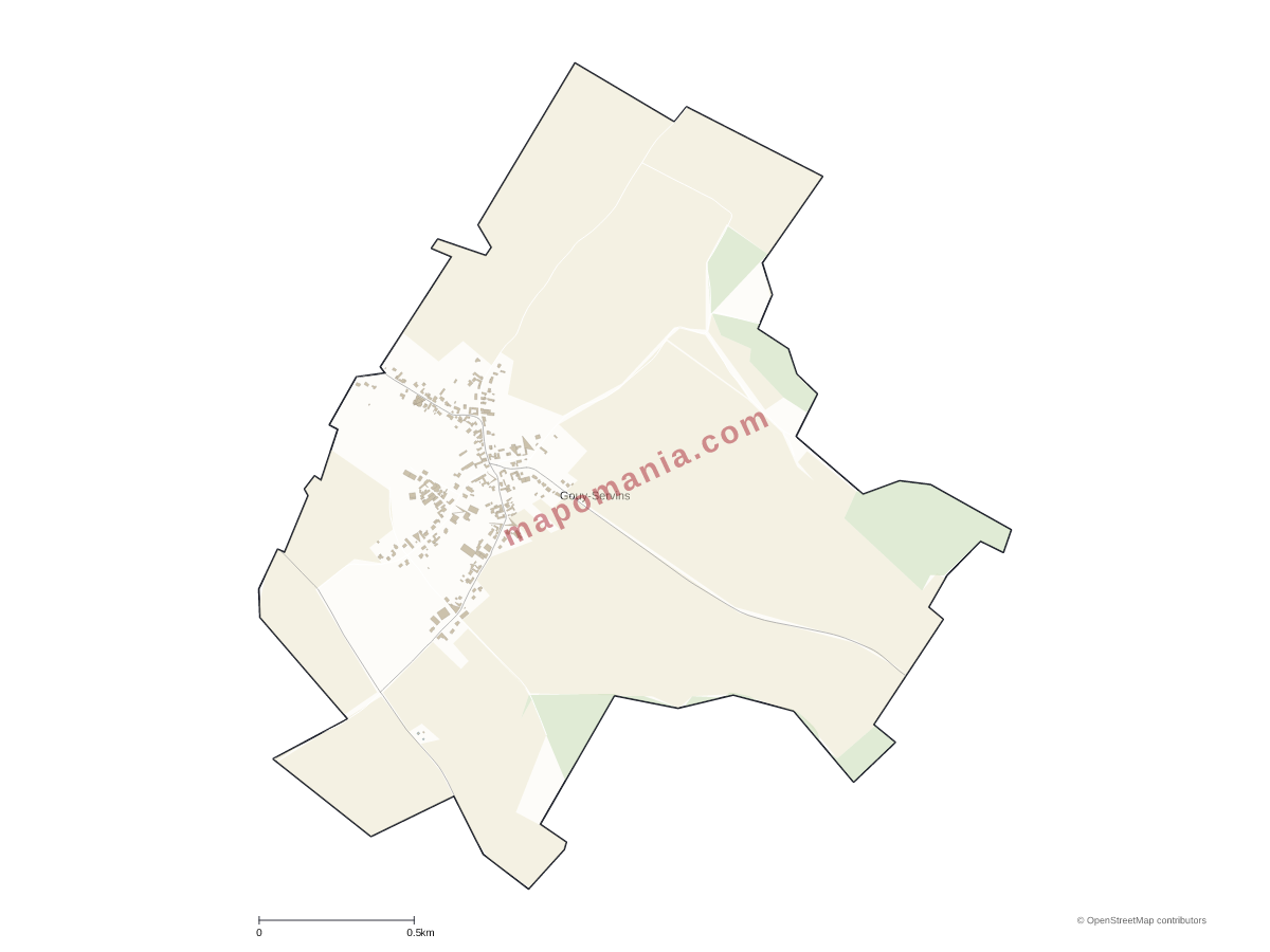 Carte de Gouy-Servins à personnaliser