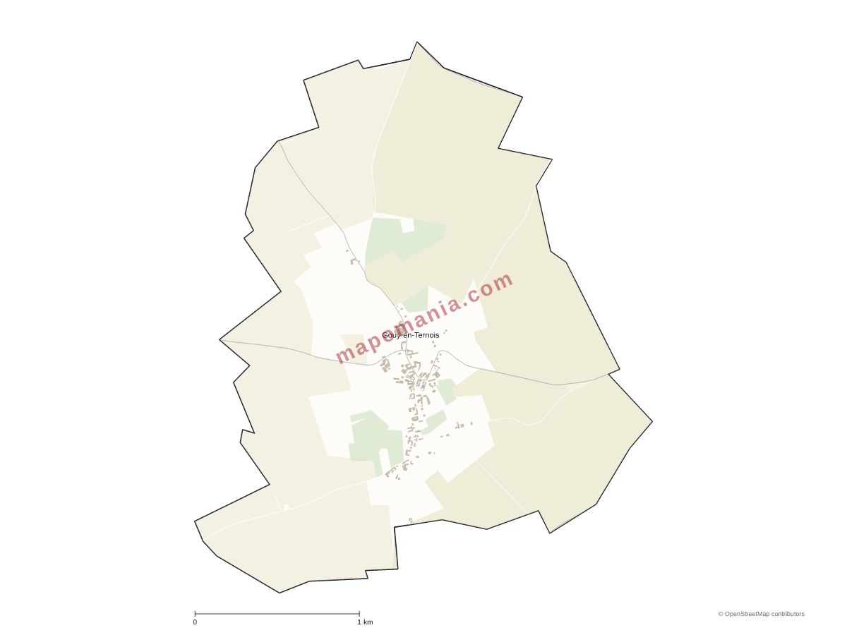 Carte de Gouy-en-Ternois à personnaliser