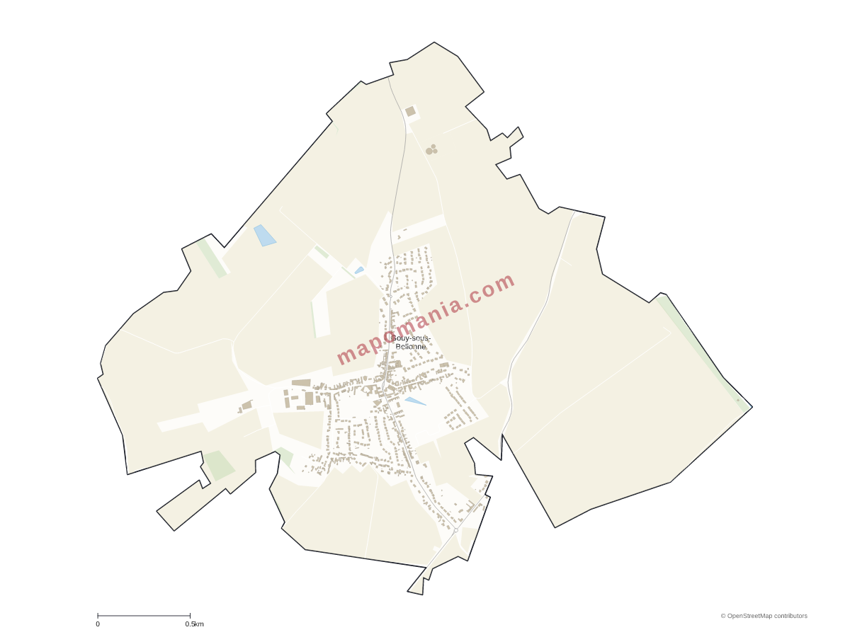 Carte de Gouy-sous-Bellonne à personnaliser