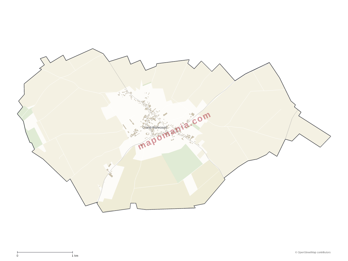 Carte de Grand-Rullecourt à personnaliser