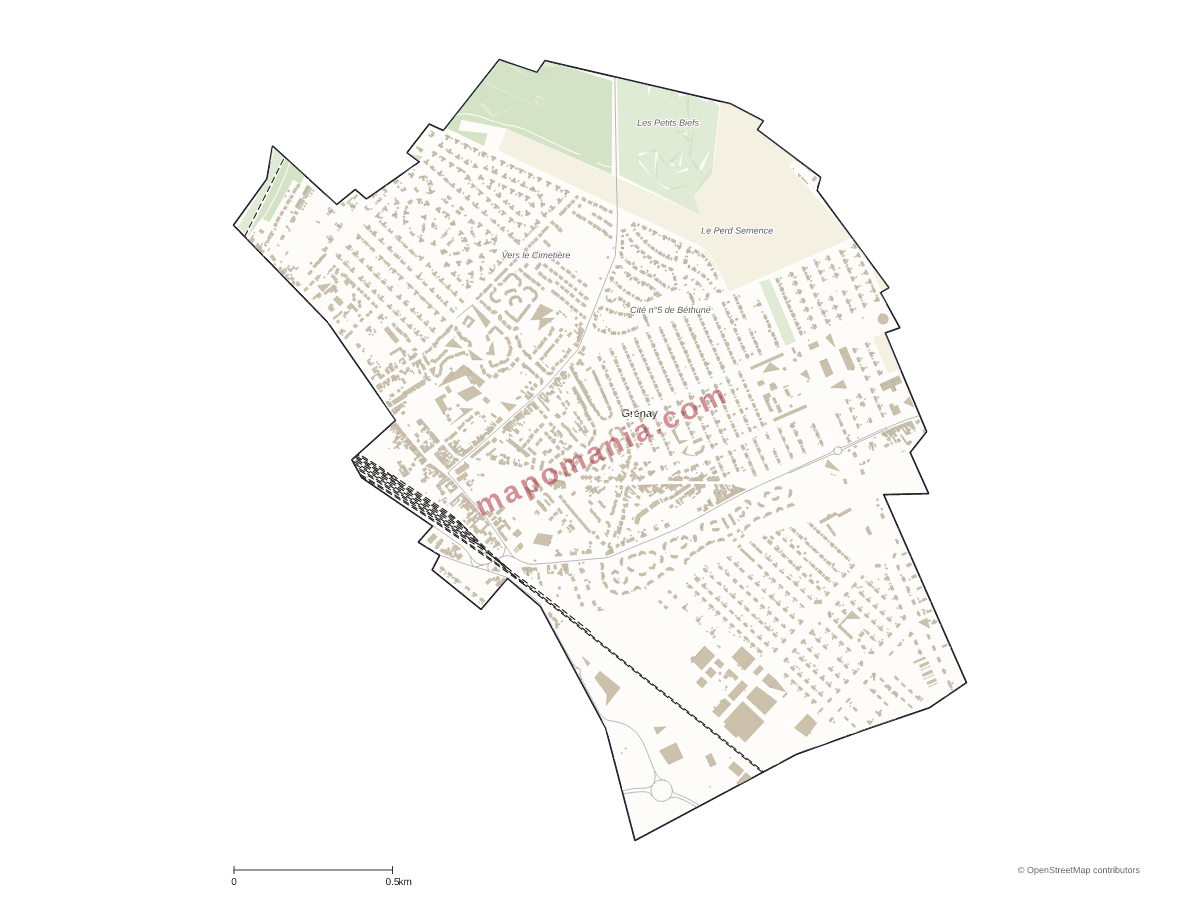 Carte de Grenay à personnaliser