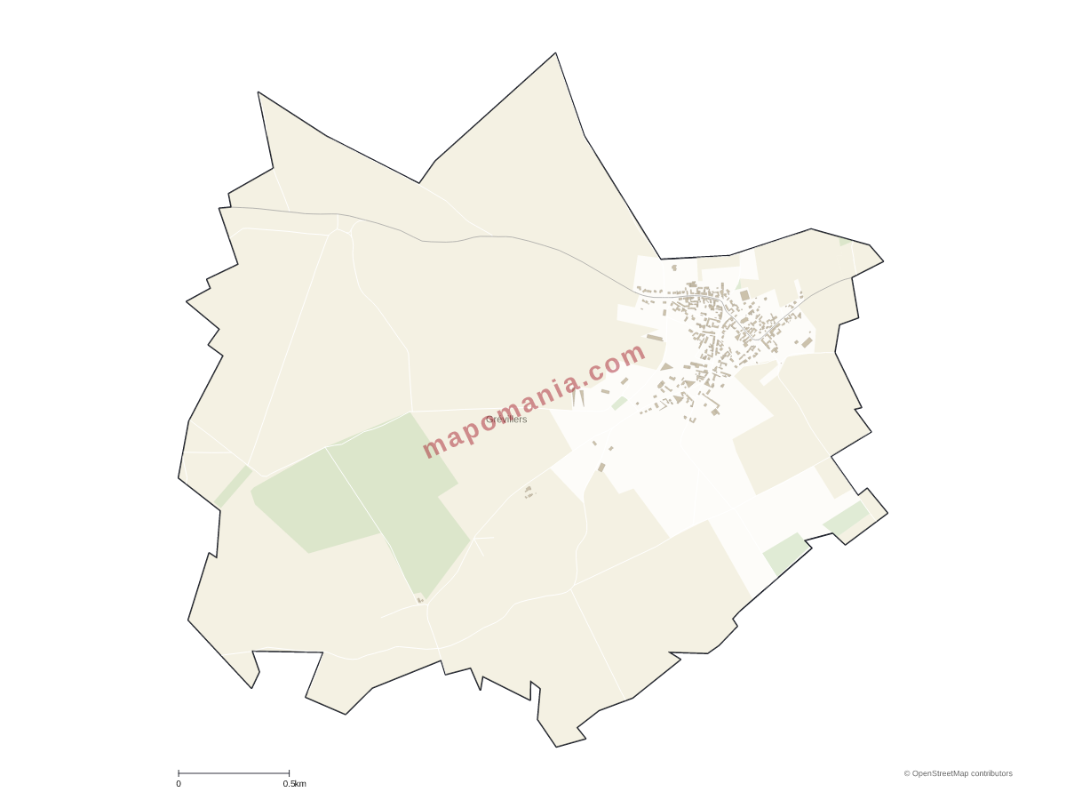 Carte de Grévillers à personnaliser