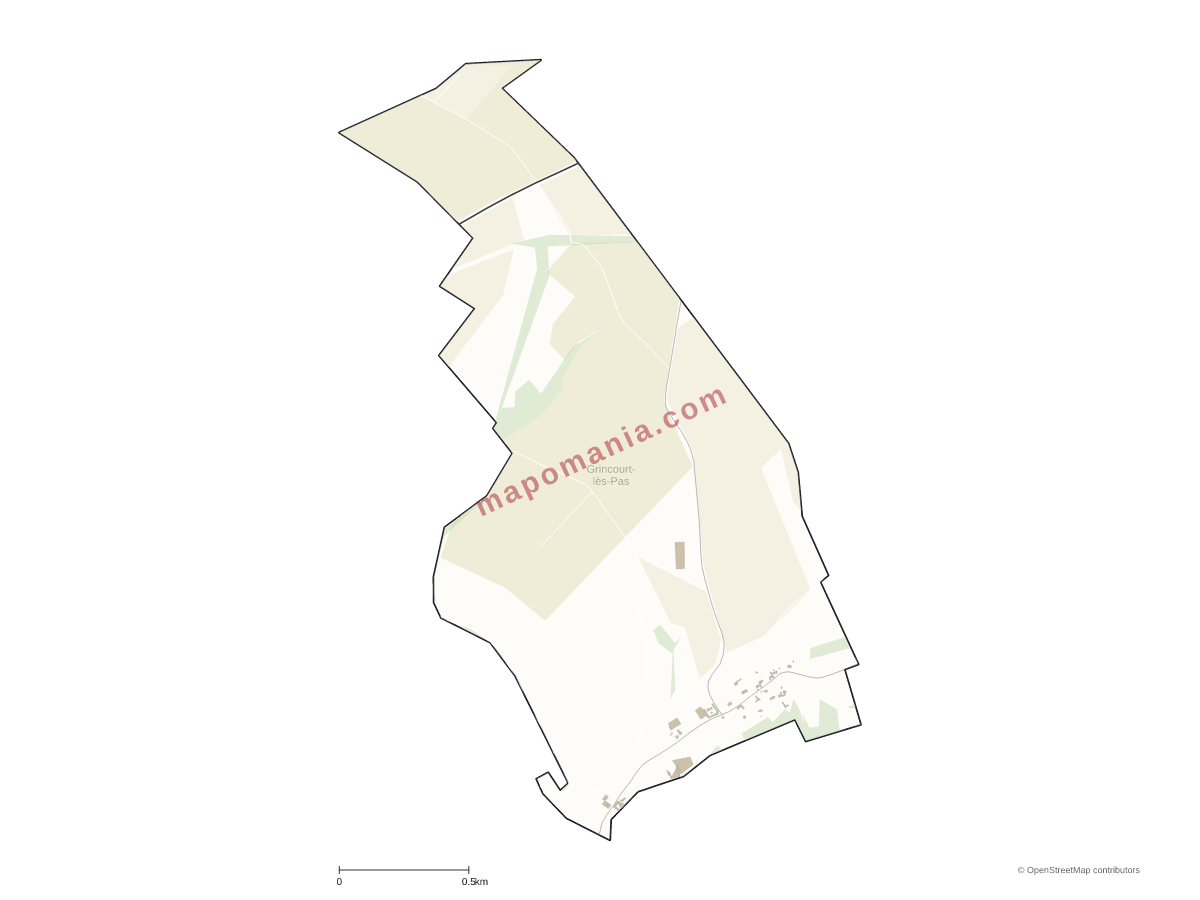 Carte de Grincourt-lès-Pas à personnaliser