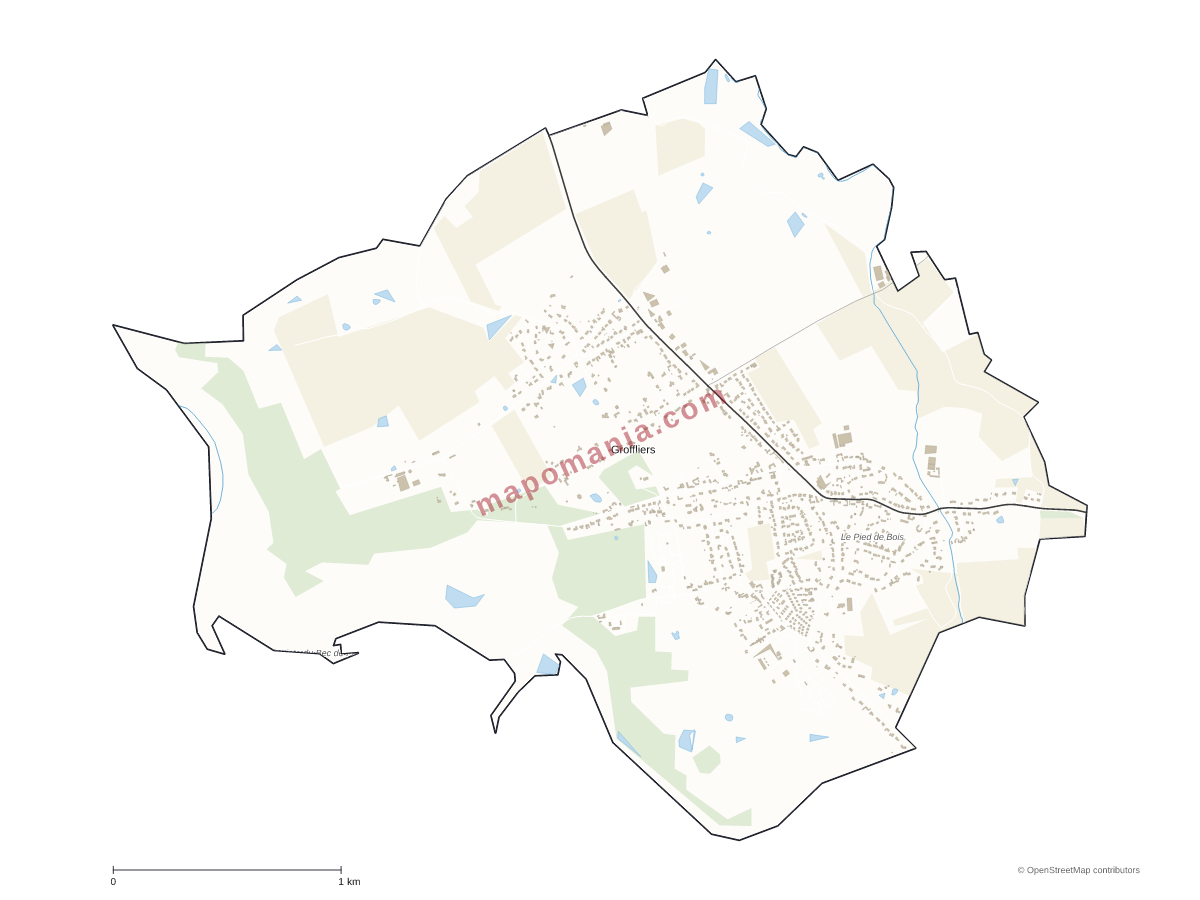 Carte de Groffliers à personnaliser