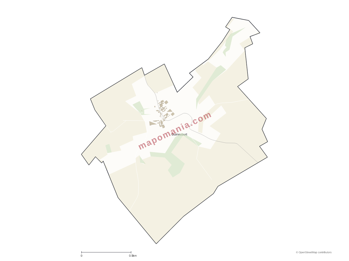 Carte de Guinecourt à personnaliser