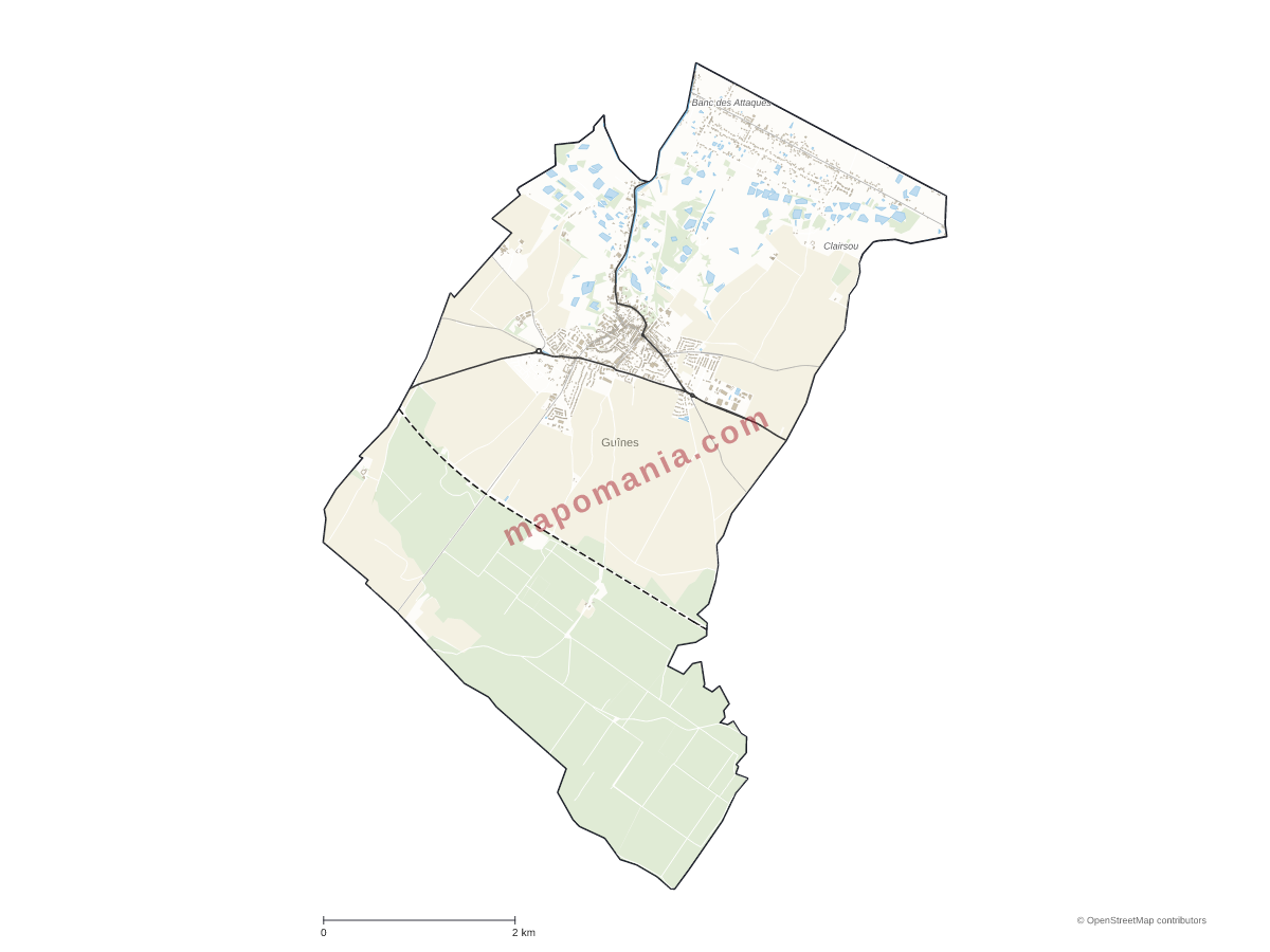 Carte de Guînes à personnaliser