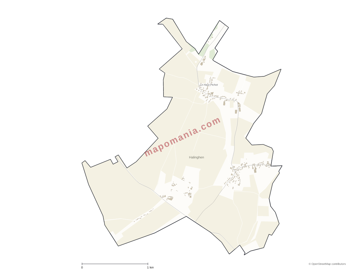 Carte de Halinghen à personnaliser